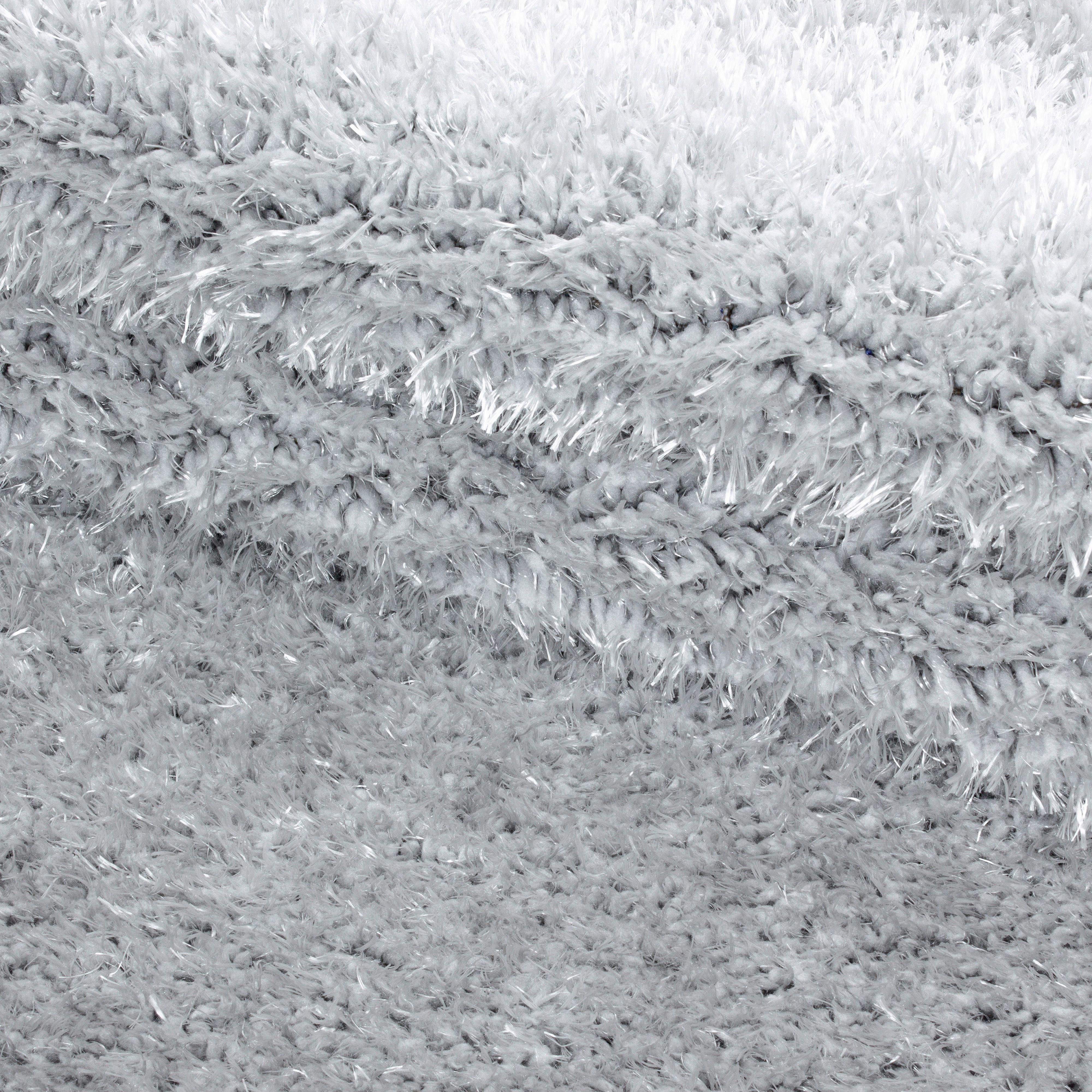 Hochflor Teppich Silber Brilliant 200x290 cm