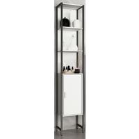 Hochschrank Edino - Schwarz/Weiß, MODERN, Holzwerkstoff/Metall (33/185/30cm) - MID.YOU