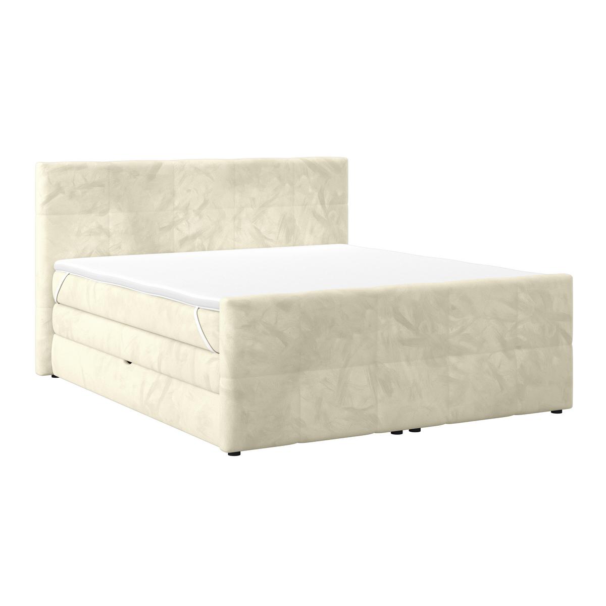 Boxspringbett mit Topper und Bettkasten 180x200 cm Medino - Champagner, KONVENTIONELL, Holz/Holzwerkstoff (180/200cm) - Luca Bessoni