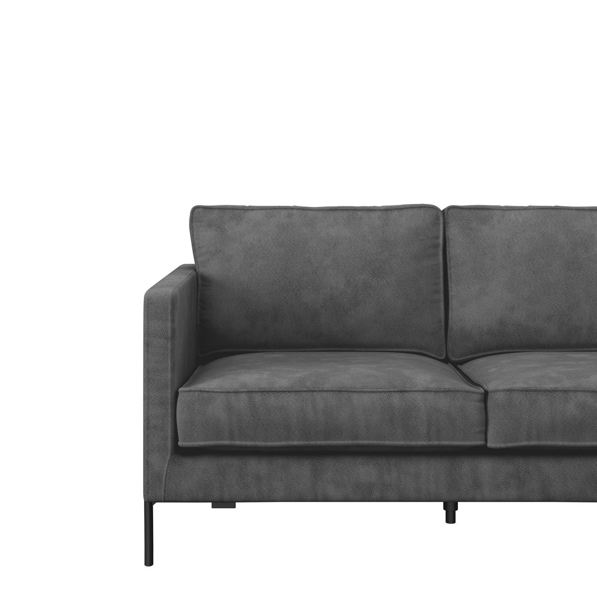 Ecksofa Yukon Dunkelgrau S: 232x154 Cm - Dunkelgrau/Schwarz, Trend, Textil (232/154cm) - Livetastic