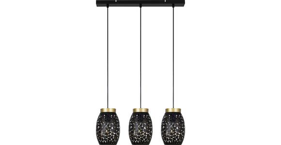Hängeleuchte Alba H: 120 Cm 3-Flammig, Schwarz/goldfarben - Goldfarben/Schwarz, ROMANTIK / LANDHAUS, Metall (58/120/6cm) - James Wood