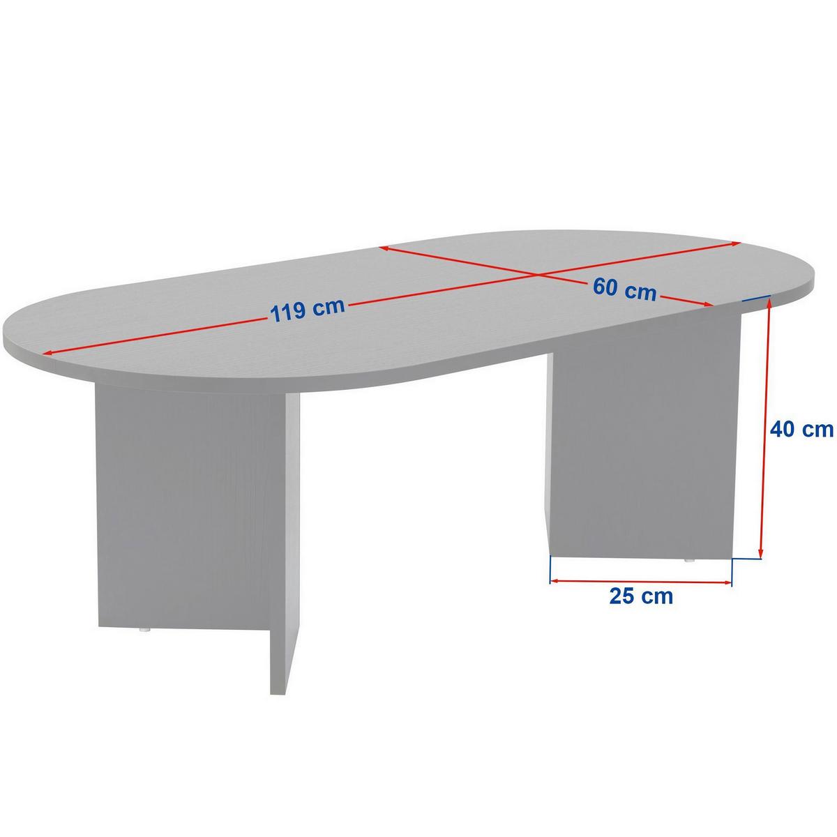 COUCHTISCH Sabin Elfenbein L: 119cm - Elfenbein, Design, Holzwerkstoff (119/60/40cm) - MID.YOU