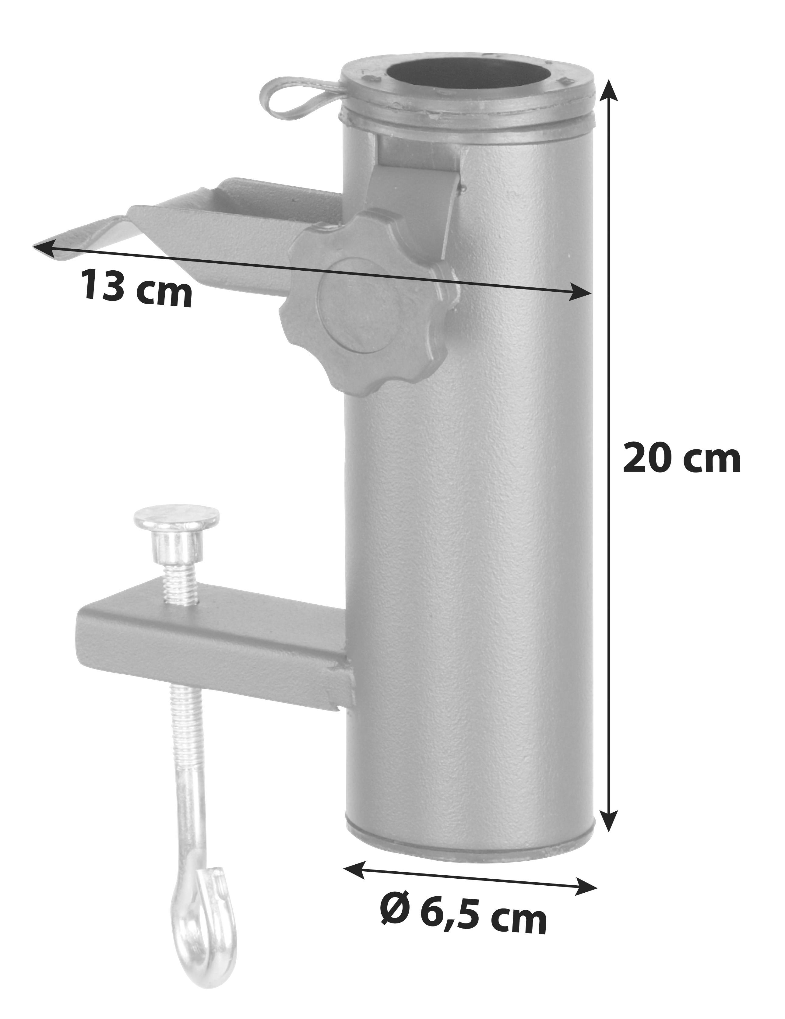Schirmhalter Metall Für Dm 3,8cm Toni - Dunkelgrau, MODERN, Metall (13/20/6,5cm)