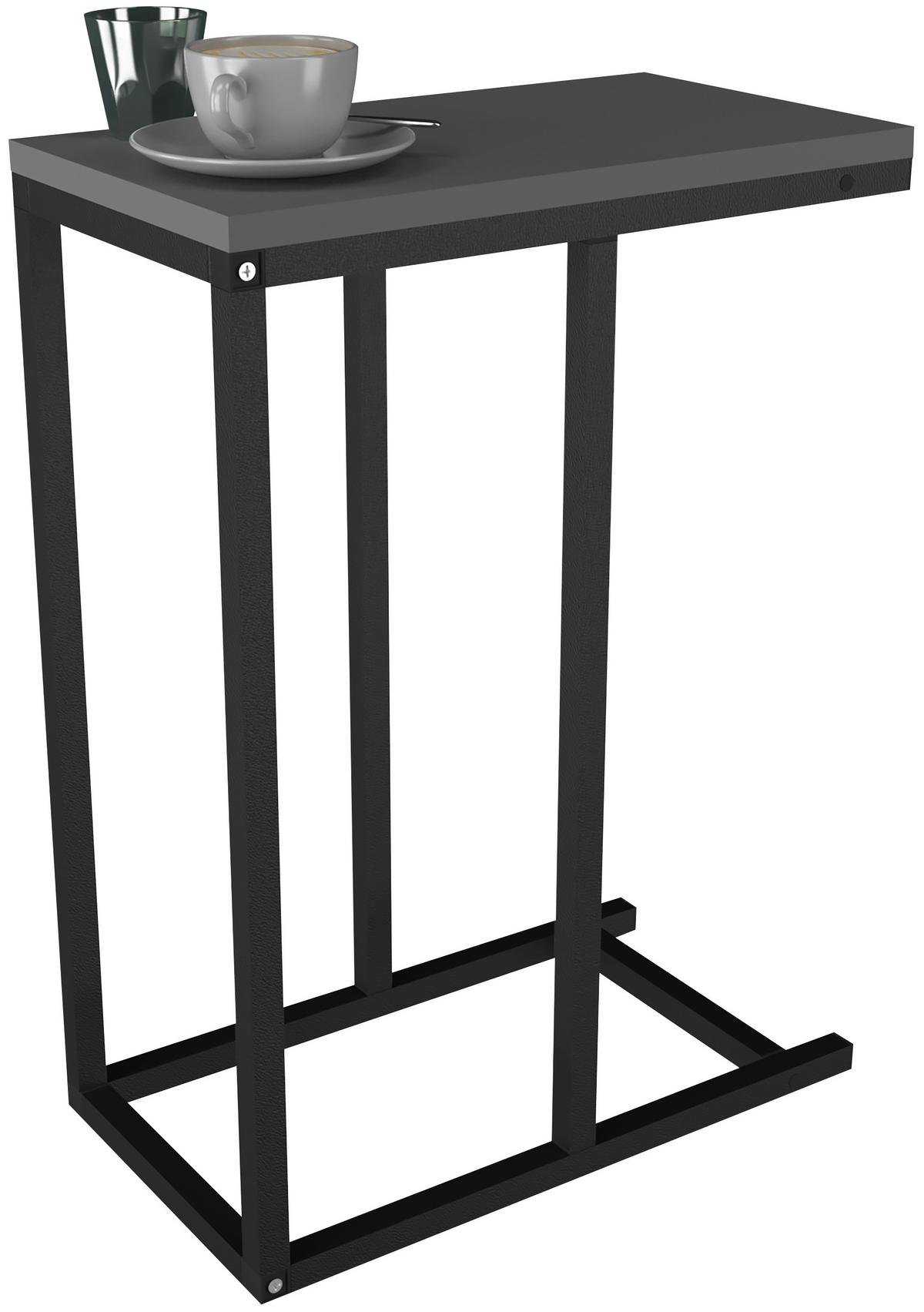 Beistelltisch Insasi Anthrazit/Schwarzl:46cm - Anthrazit/Schwarz, Design, Holzwerkstoff/Metall (46/26/63cm) - MID.YOU