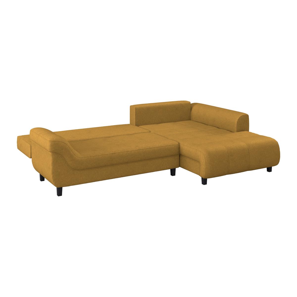 Ecksofa Mendoza - Senfgelb/Schwarz, Design, Textil (309/197cm) - Ondega