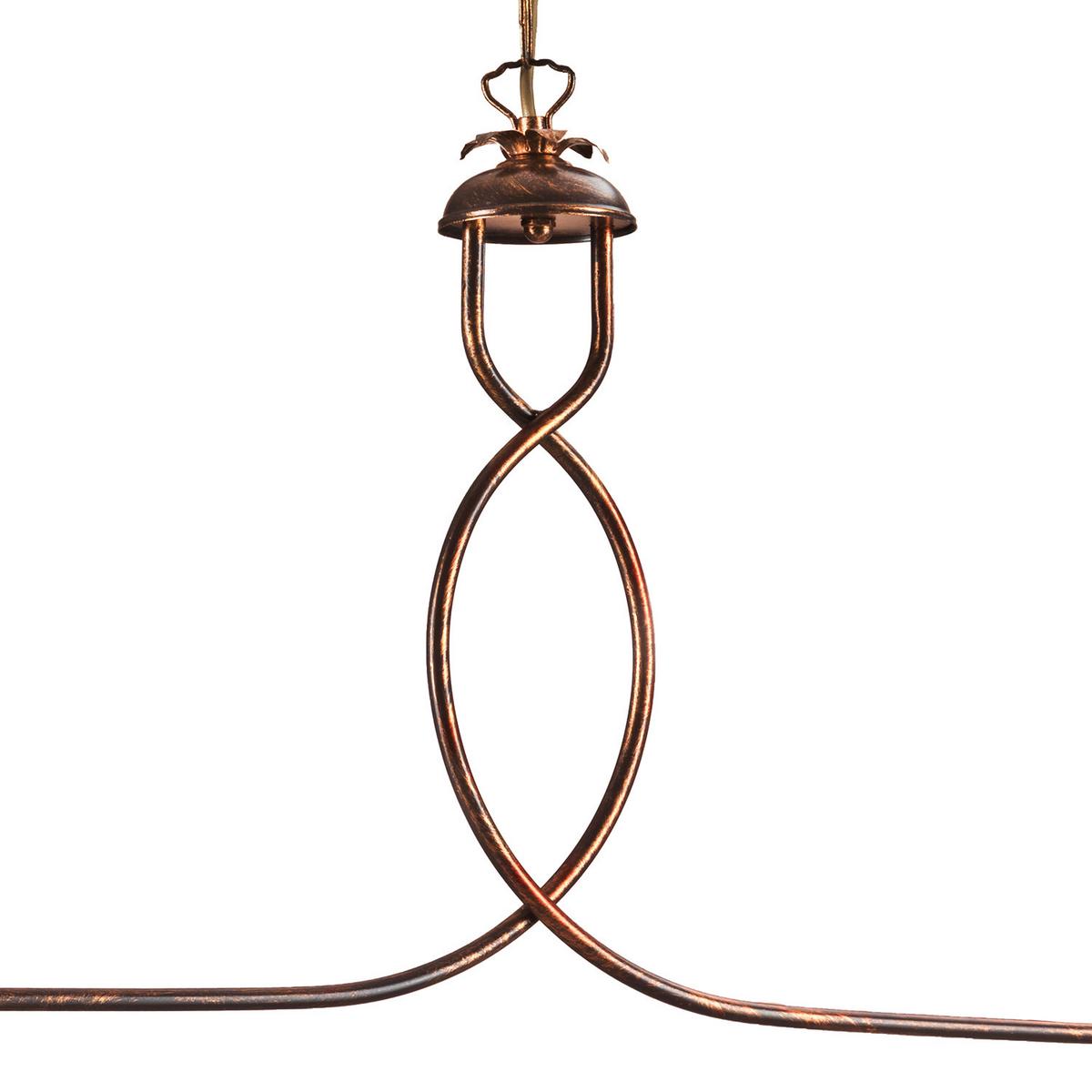 Kronleuchter 4257/2b - Bernsteinfarben/Bronzefarben, KONVENTIONELL, Keramik/Metall (100/32/115cm)