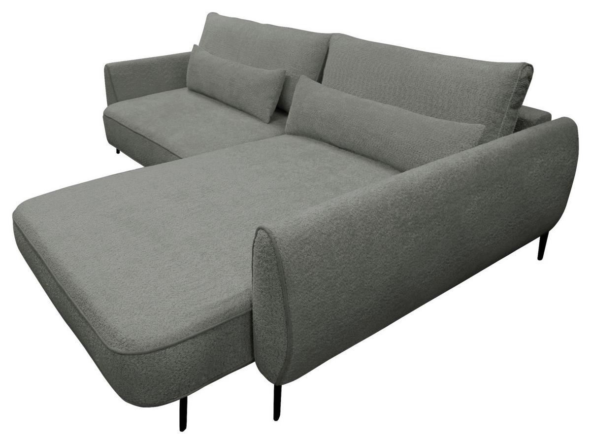 Ecksofa Abriamo Grau 273x204 Cm - Creme/Schwarz, Design, Textil (273/204cm) - MID.YOU