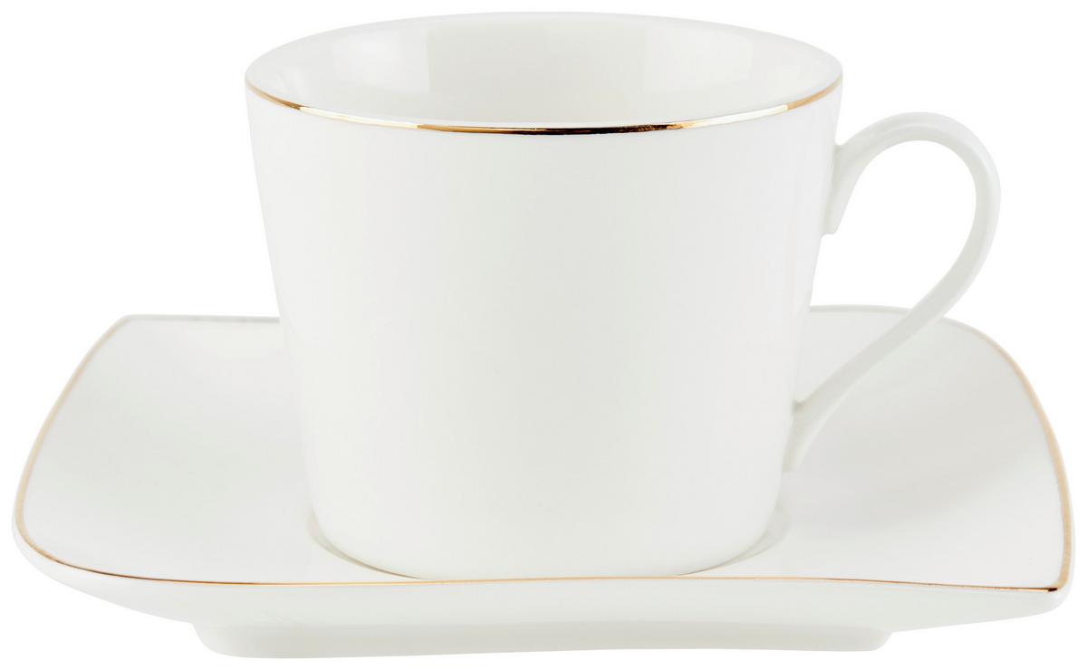 Kombiservice Levinia Porzellan 6 Personen Geschirr Set - Goldfarben/Weiß, ROMANTIK / LANDHAUS, Keramik - James Wood