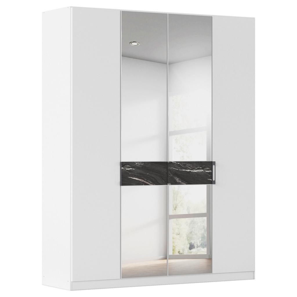Drehtürenschrank Versity-D Alpinweiß/Marmorptik 4trg
