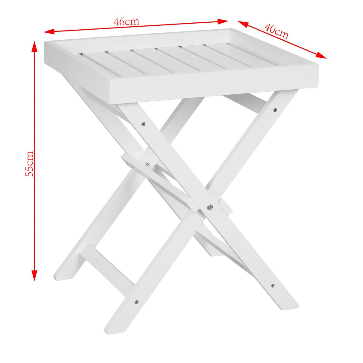Kisasztal Nl24141w 46/55 Cm - fehér, Modern, természetes anyagok (46/55/40cm)