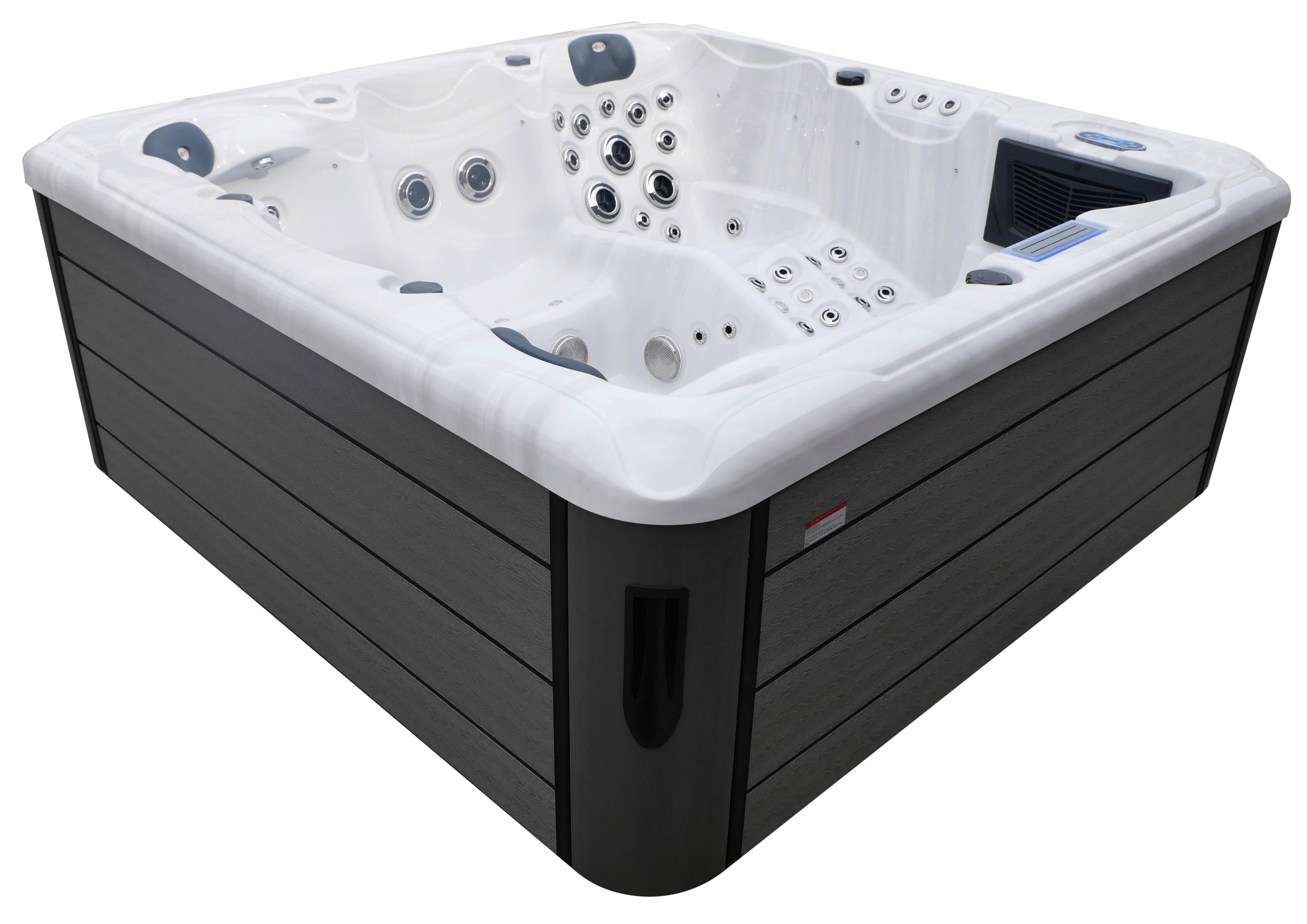 Whirlpool Lucca Grauweiß B: 220 cm - Grauweiß, KONVENTIONELL, Kunststoff (220/220/95cm) - Sanotechnik