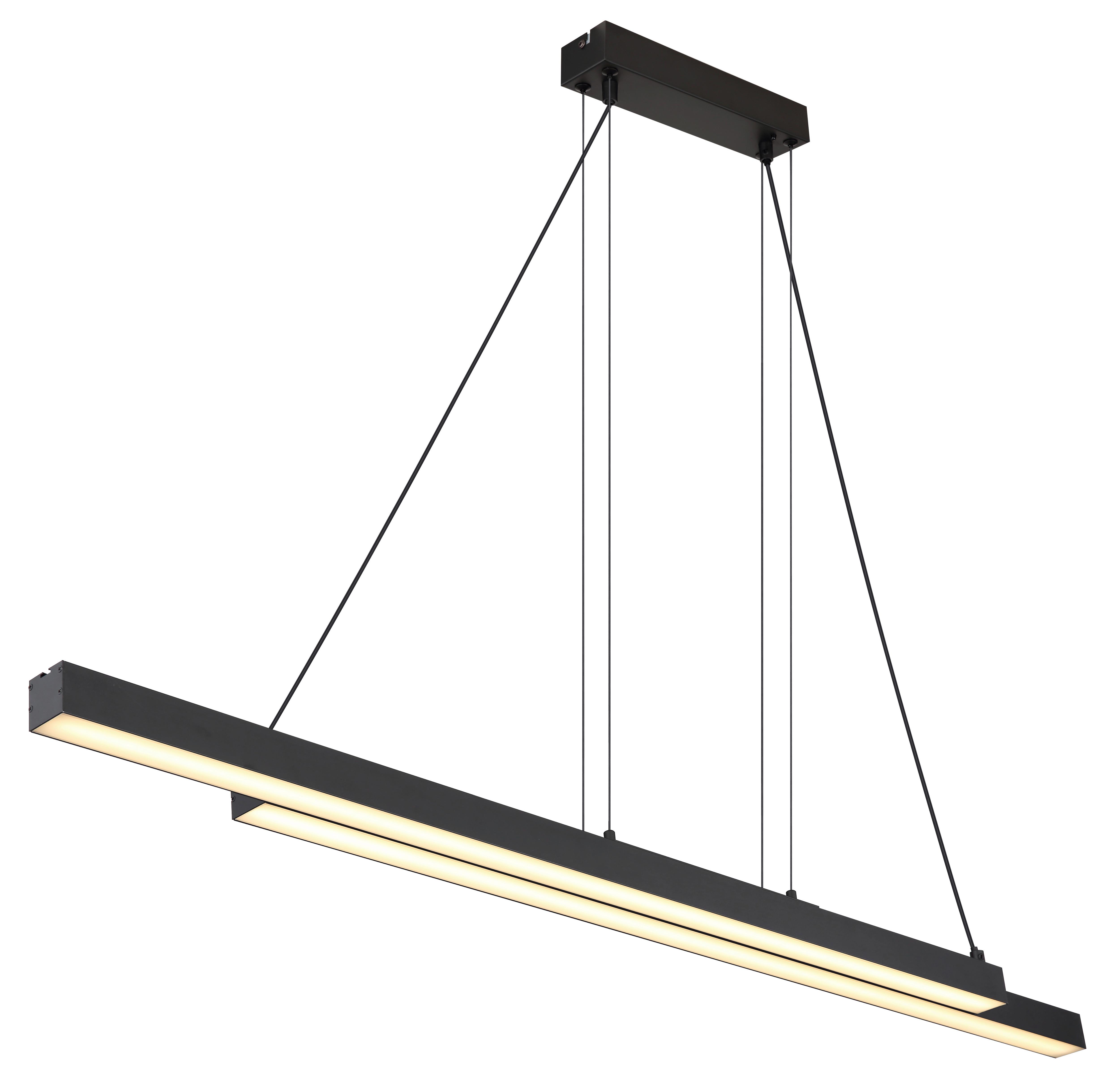 Led-hängeleuchte 15537 - Opal/Schwarz, Design, Kunststoff/Metall (171/7/120cm) - Globo