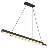 LED-Hängeleuchte 15537 - Opal/Schwarz, Design, Kunststoff/Metall (171/7/120cm) - Globo