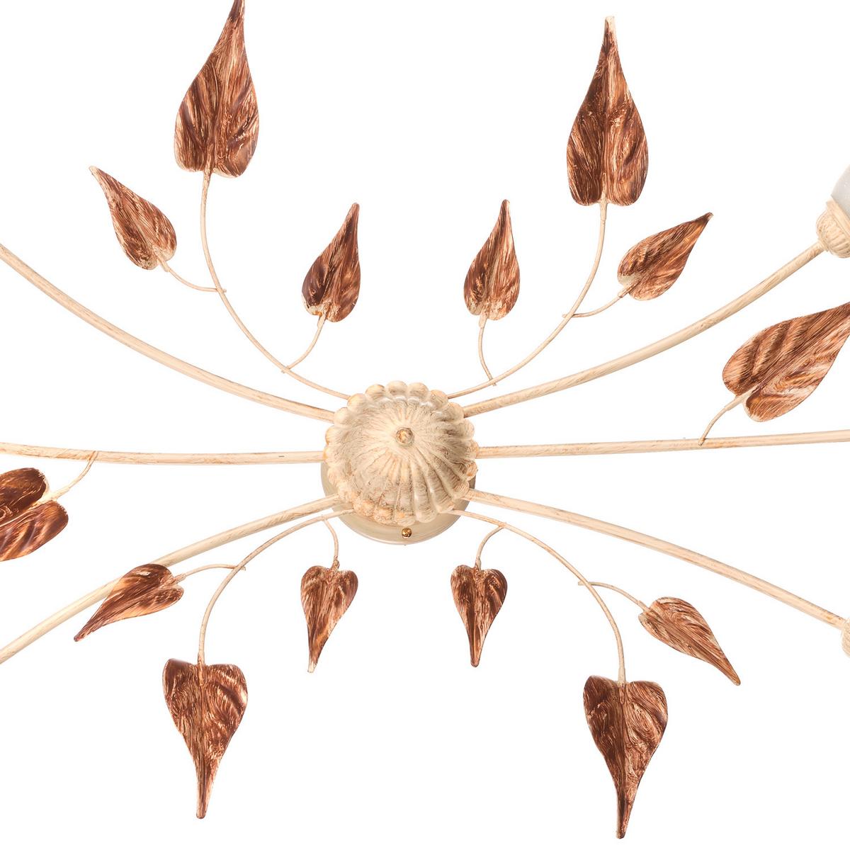 Deckenleuchte 4647/Ov6 - Beige/Weiß, Natur, Glas/Metall (65/40/125cm)