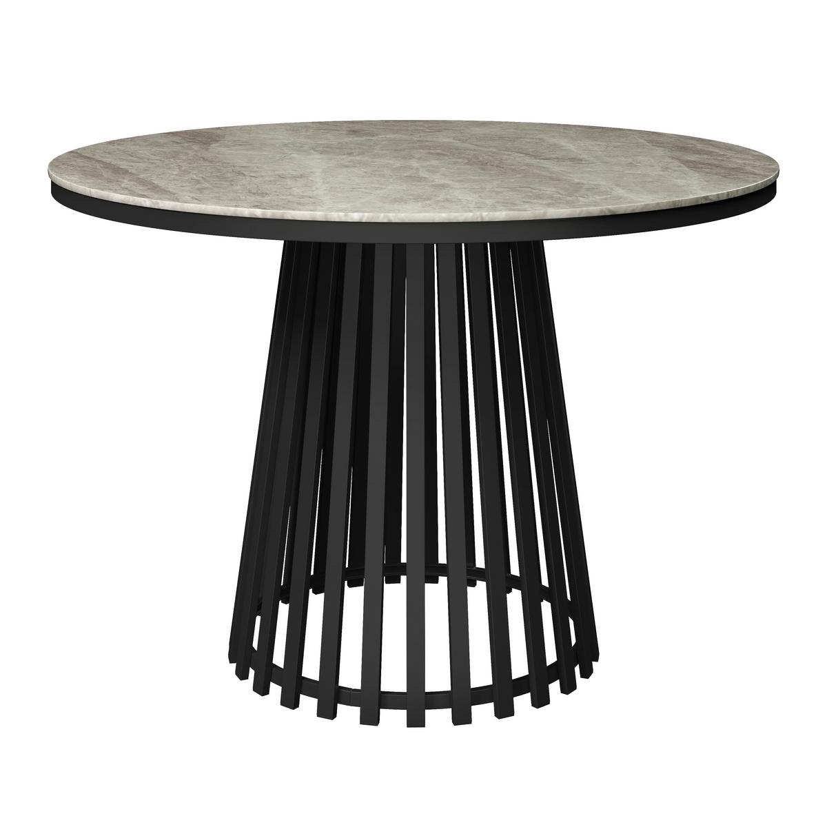 Jídelní stůl Pela, P: 110 cm - šedá/černá, Moderní, kov/kompozitní dřevo (110/75cm) - Bessagi Home