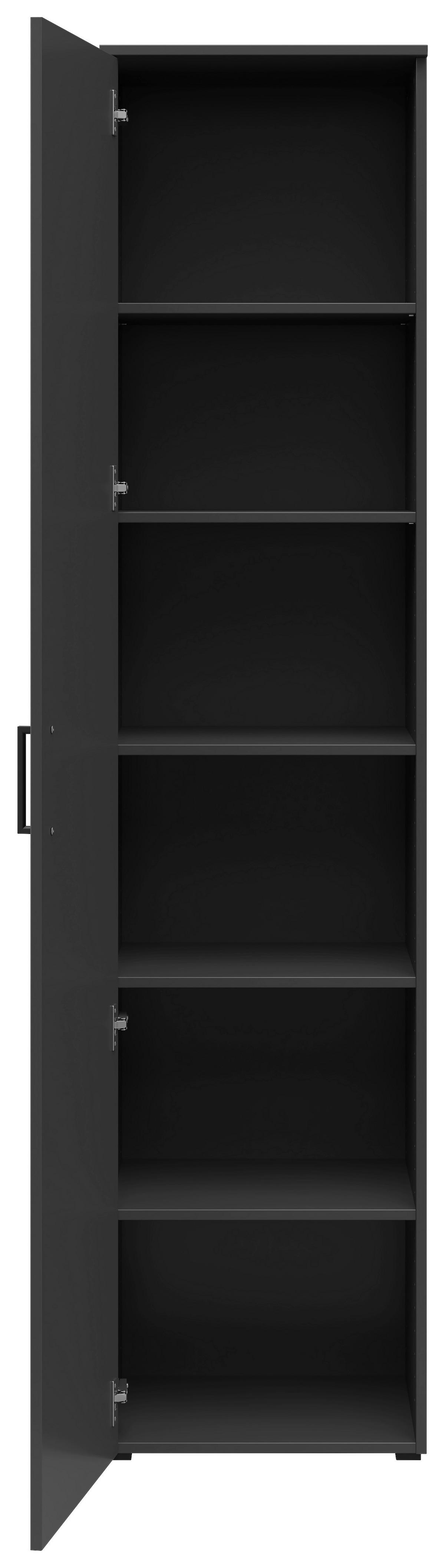 Skriňa MULTISTAURAUM š: 45 cm - čierna/grafitová, Modern, kompozitné drevo/plast (45/195/40cm)
