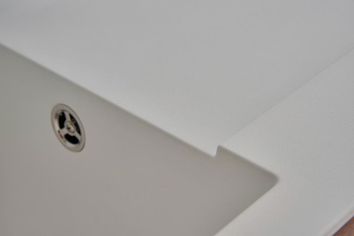 Spüle Respekta Denver Bxt: 78x43.5 Cm - Weiß, Trend, Glas/Kunststoff (78/17/43,5cm) - Respekta