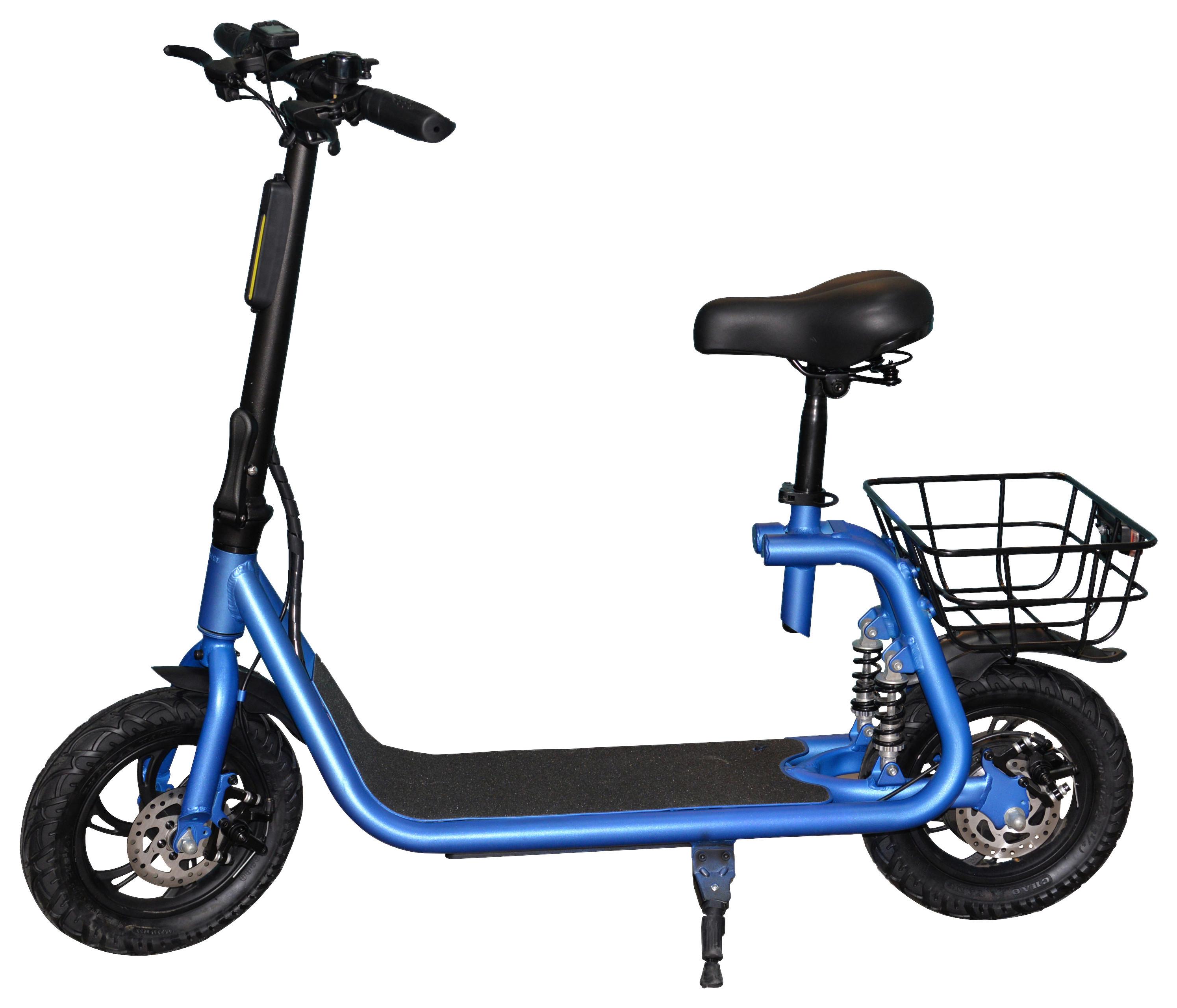 E-Scooter Klappbar Hsw inkl. Led Scheinwerfer und Ladegerät - Blau, Basics (123/59/95cm)