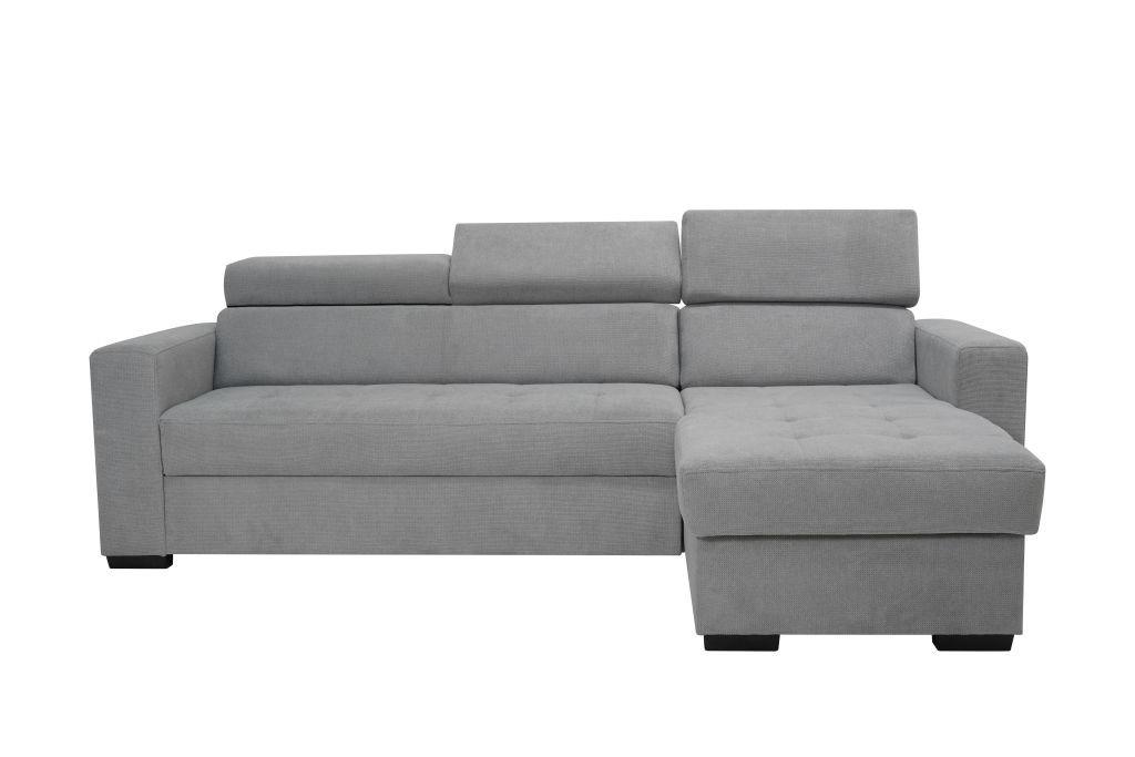 Rohová sedačka MARCO, obojstranná, sivý velúr - čierna/sivá, Konventionell, kov/drevo (238/78-94/170cm)