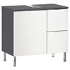 Waschbeckenunterschrank Gw-Mauresa B 60cm Weiß/Graphit - Chromfarben/Graphitfarben, KONVENTIONELL, Holzwerkstoff (60/56/34cm) - Germania