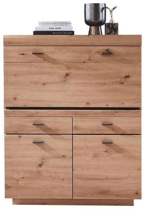 Sekretär Madera II 40a6hh28 - Graphitfarben/Eiche Artisan, MODERN, Holzwerkstoff (98/124/40cm) - Livetastic