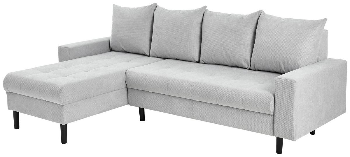 Ecksofa Boston, Hellgrau S: 157x231 cm - Hellgrau/Schwarz, KONVENTIONELL, Textil (157/231cm) - P & B