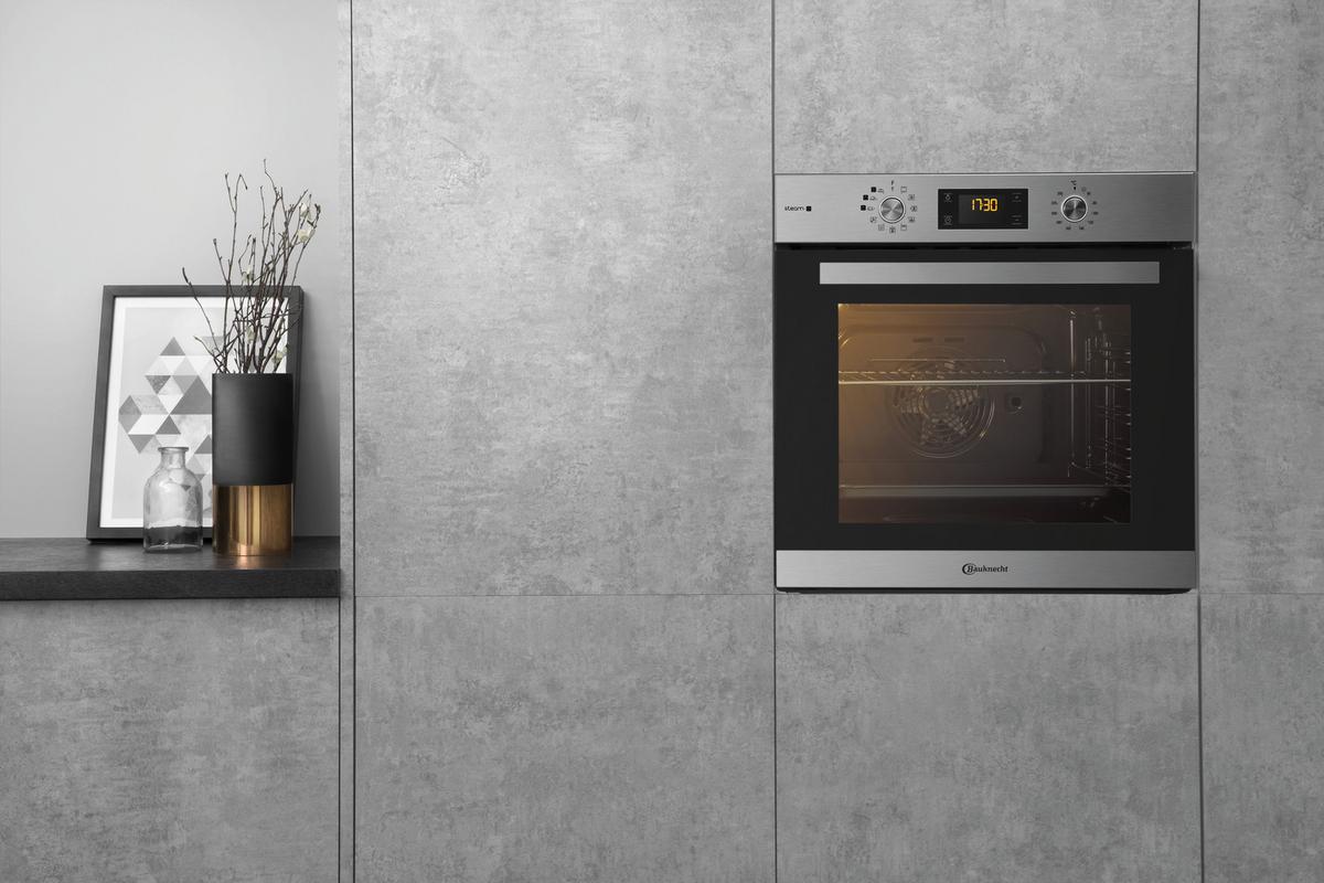 Einbau-backofen Bak3s B: 59,5 Cm Schwarz/edelstahl - Edelstahlfarben/Schwarz, Basics, Glas/Metall (59,5/59,5/57cm) - Bauknecht