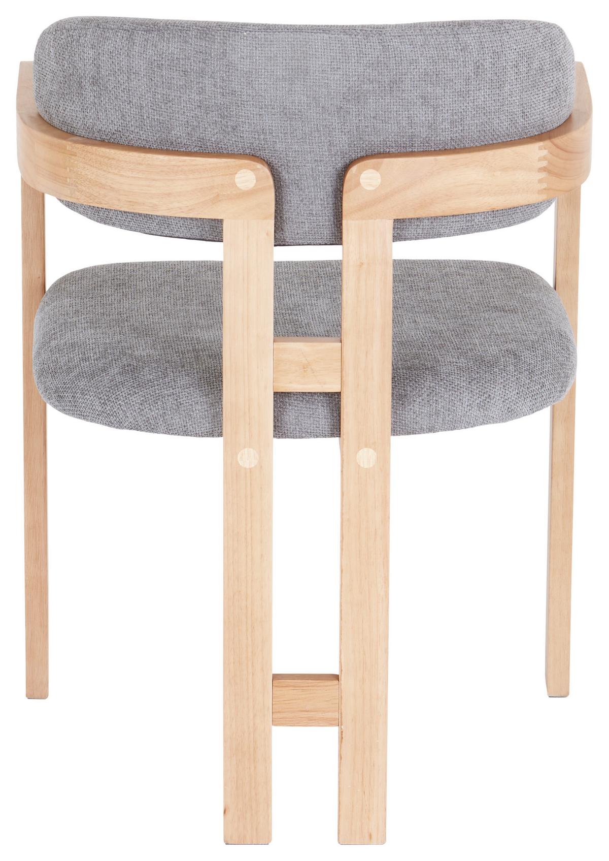 Armlehnstuhl Sally Grau Gepolstert - Eichefarben/Grau, MODERN, Holz/Textil (60/80/52cm) - MID.YOU