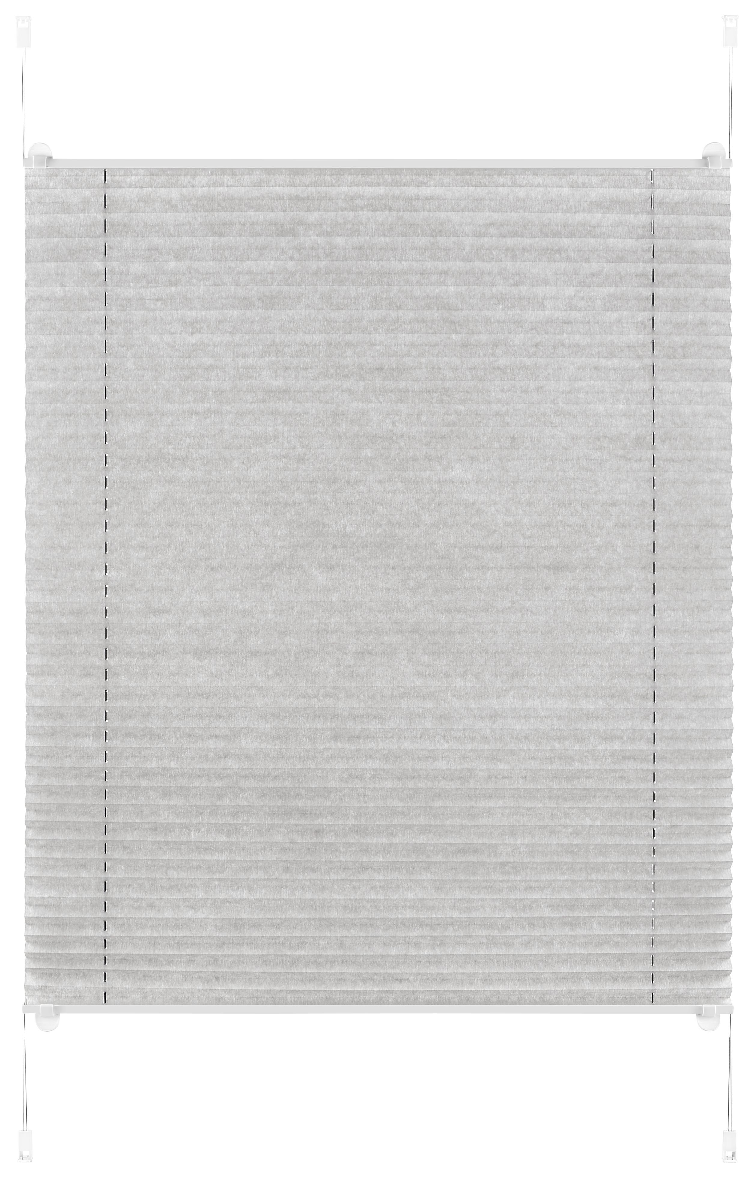 Plissee Luzia Silber B: 45 cm Plissee Verspannt - Silberfarben, MODERN, Kunststoff (45/130cm) - Luca Bessoni