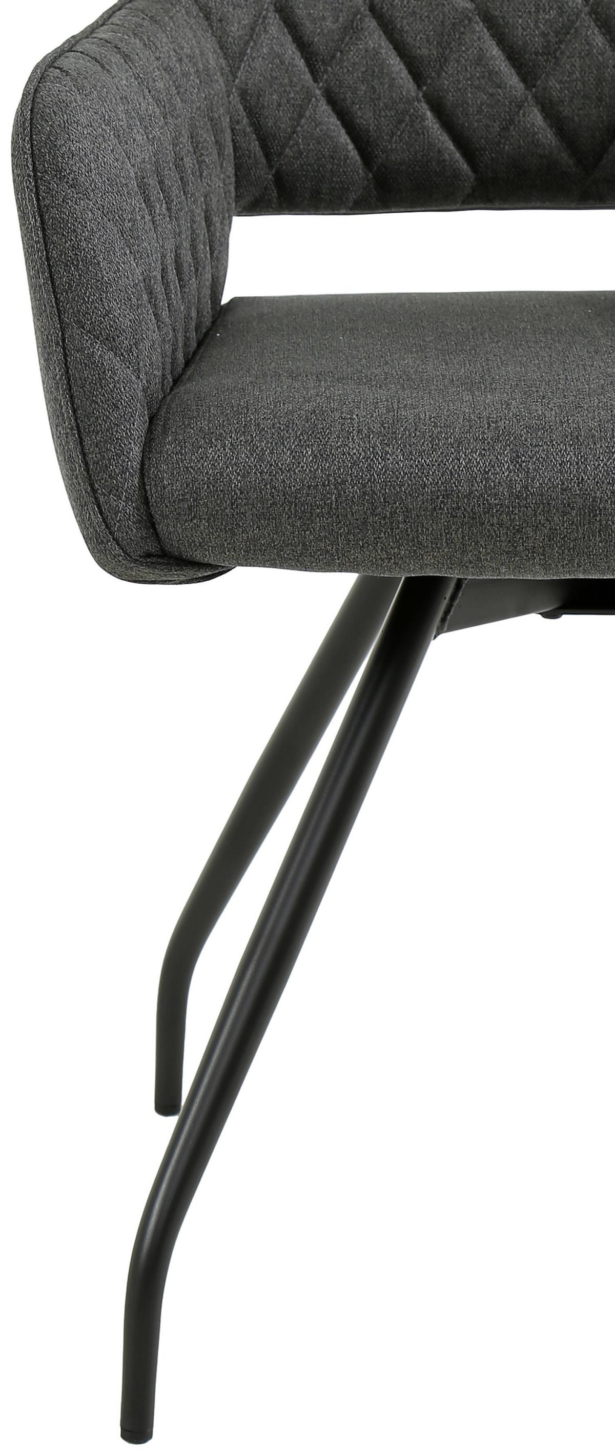 Armlehnstuhl Pam Braun, Sitzfl. 360° drehbar - Graubraun/Schwarz, KONVENTIONELL, Holz/Textil (57/85.5/60cm) - MID.YOU