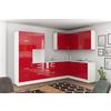 Eckküche Ip4050 ohne Geräte 320x185 cm Rot/Weiß - Rot/Weiß, Basics (320/185cm)