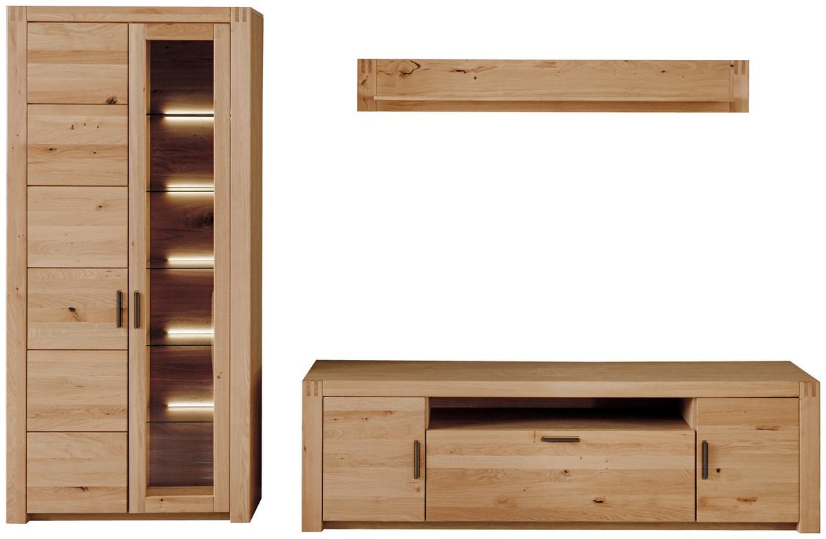 Vitrine Prag - Eichefarben, Design, Glas/Holz (97/203/37cm) - Livetastic