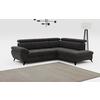 Ecksofa mit Schlaffunktion & Bettkasten Hudson Dunkelgrau - Schlammfarben/Dunkelgrau, Textil (265/207cm) - MID.YOU