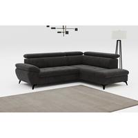 Ecksofa mit Schlaffunktion & Bettkasten Hudson Dunkelgrau - Schlammfarben/Dunkelgrau, Textil (265/207cm) - MID.YOU