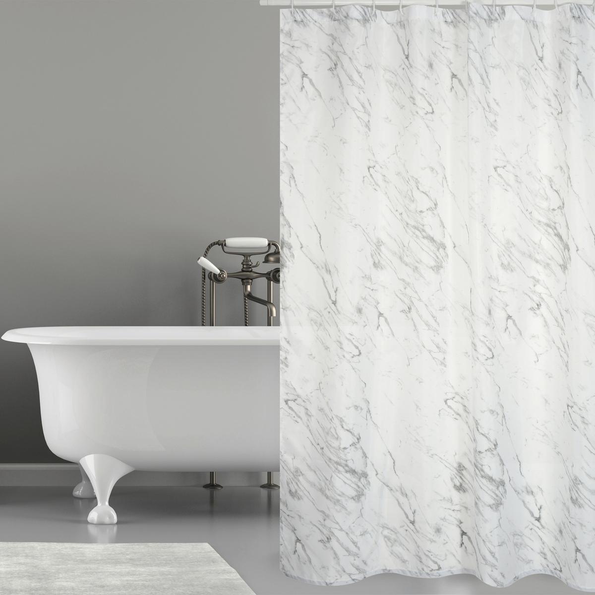 Duschvorhang Toscane waschbar bis 30 Grad - Grau, Basics, Textil (180/200cm) - Spirella