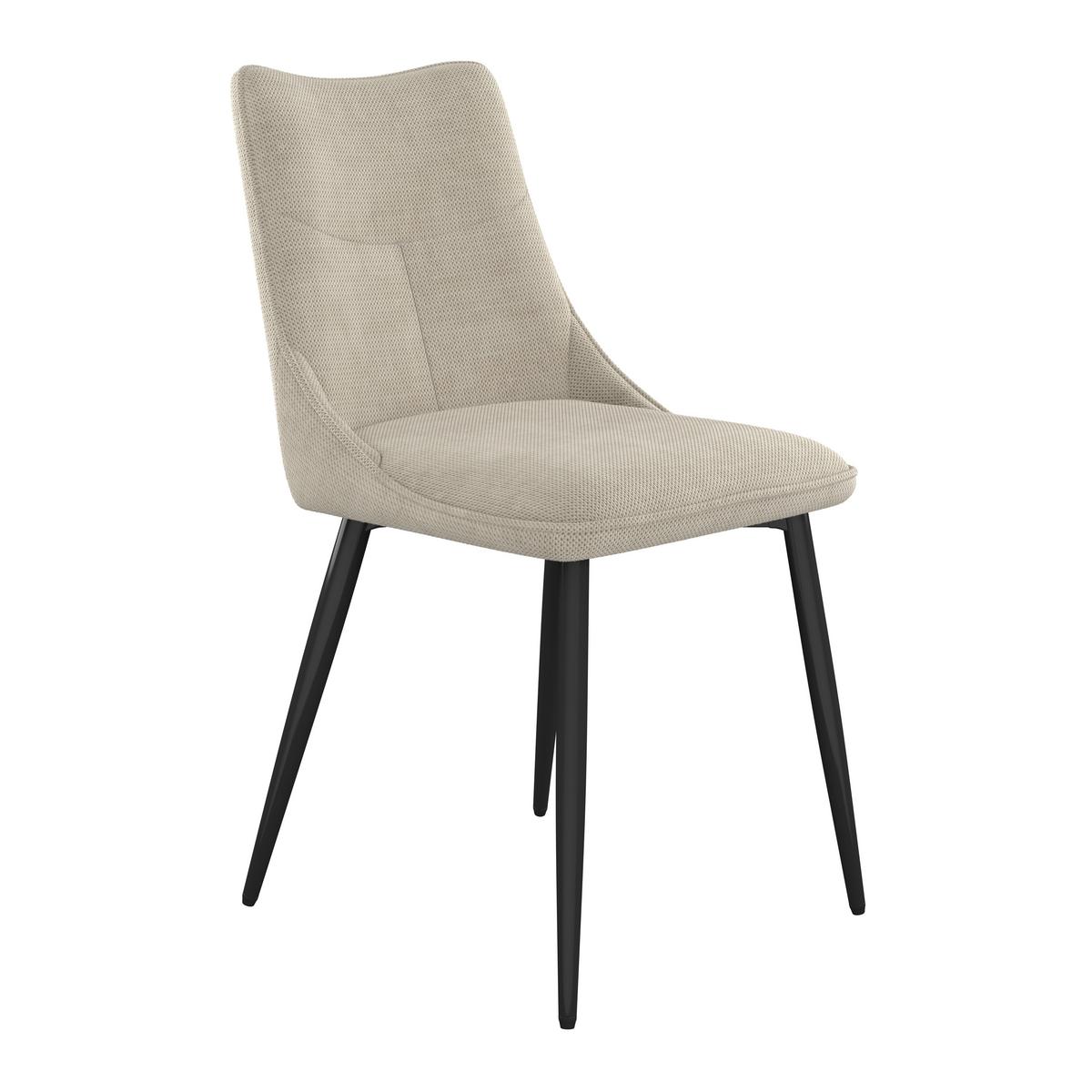 Vierfußstuhl Vera Beige Echtholz Beine - Beige/Schwarz, KONVENTIONELL, Holz/Textil (46/86/59cm) - Nedis SmartLife