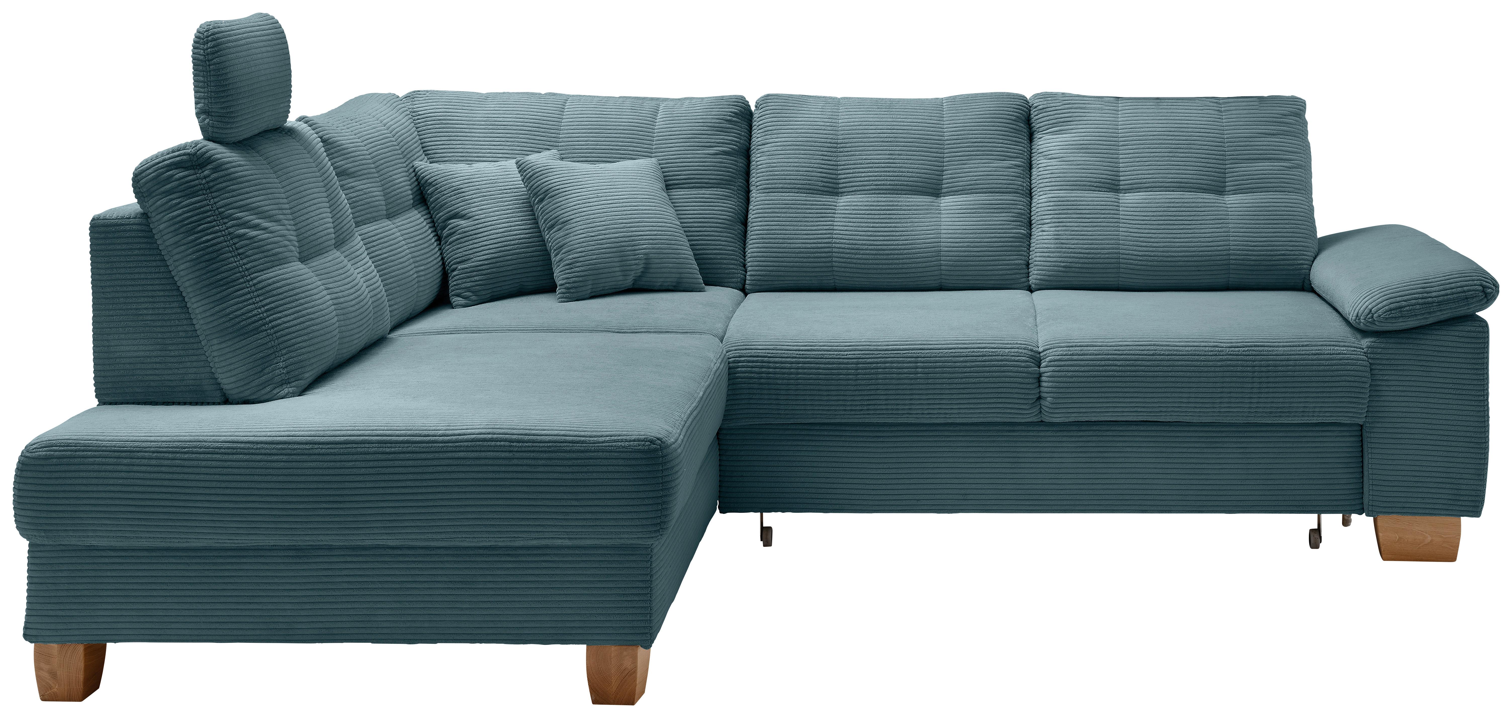 Ecksofa Brizzini Petrol S: 206x274 cm - Petrol/Naturfarben, MODERN, Textil (206/274cm) - Livetastic