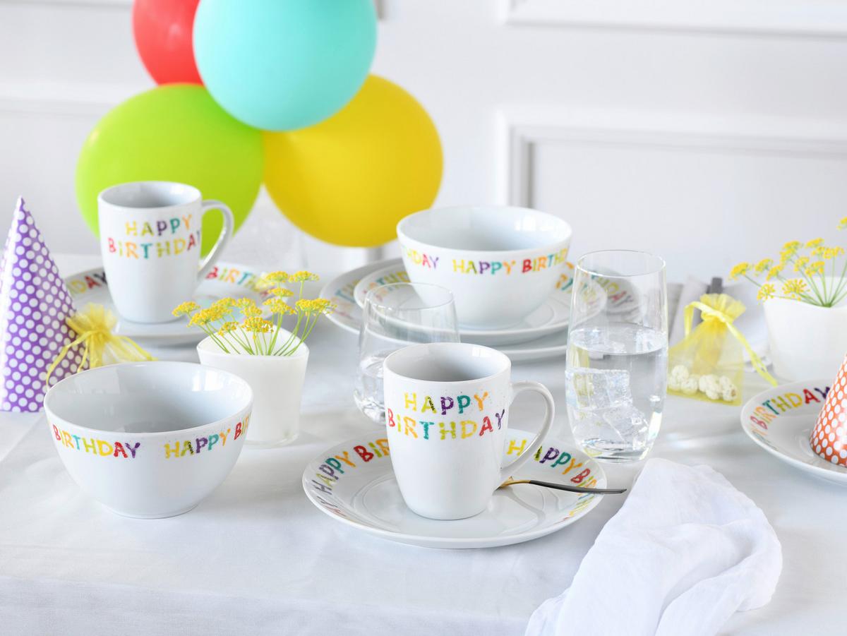 Kombiservice Happy Birthday Multicolor - Multicolor, Basics, Keramik - Creatable