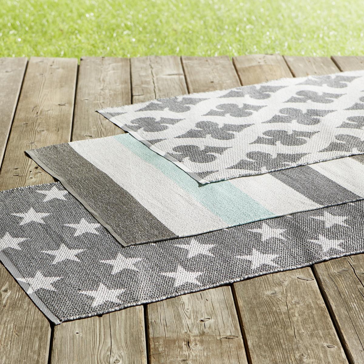 Vonkajší koberec  "Stars" ca. 70x140 cm, sivá, biela - sivá/biela, Modern, textil (70/140cm) - Bessagi Garden
