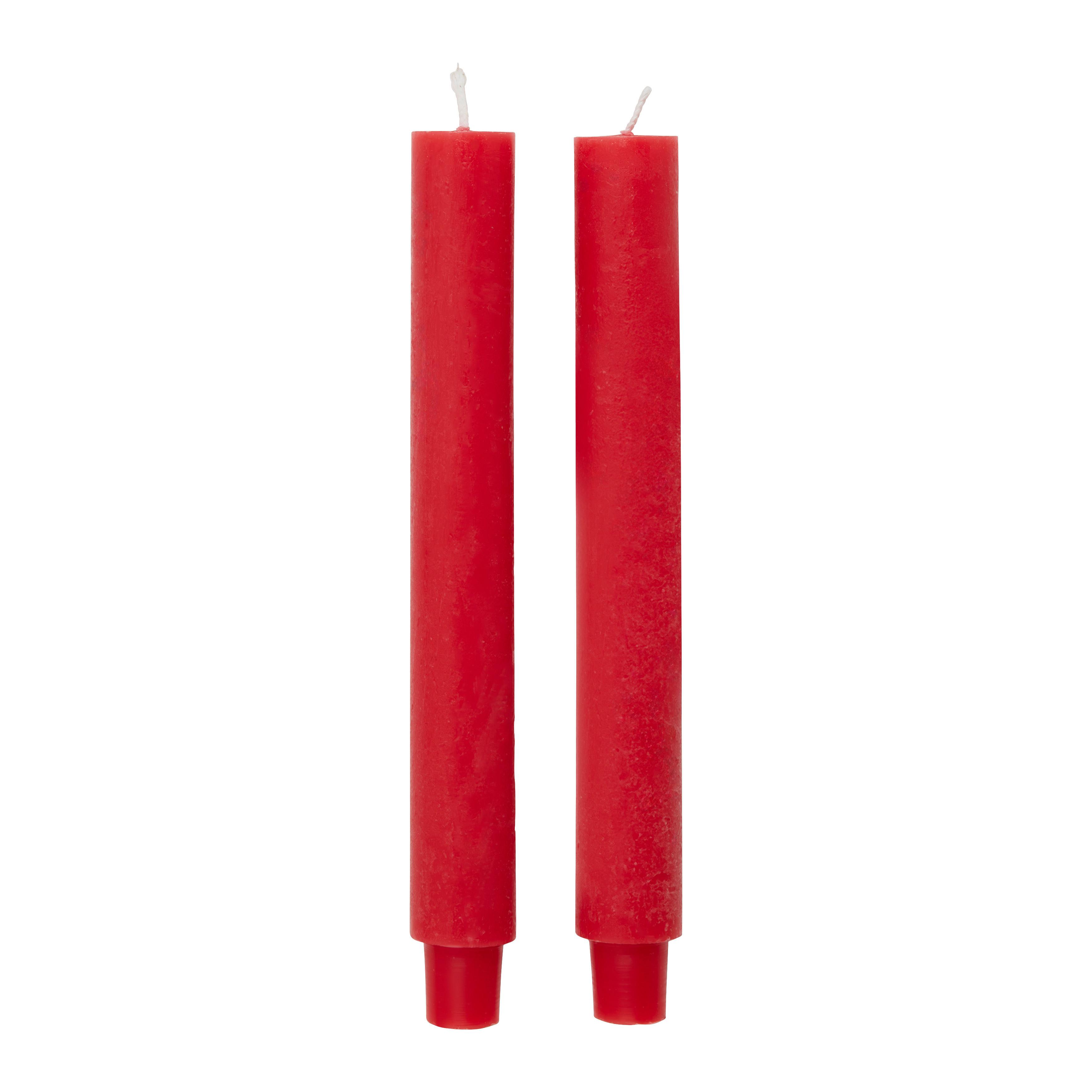 SADA DLOUHÝCH SVÍČEK MICHELLE - červená, Konvenční, přírodní materiály (3/25cm) - Modern Living