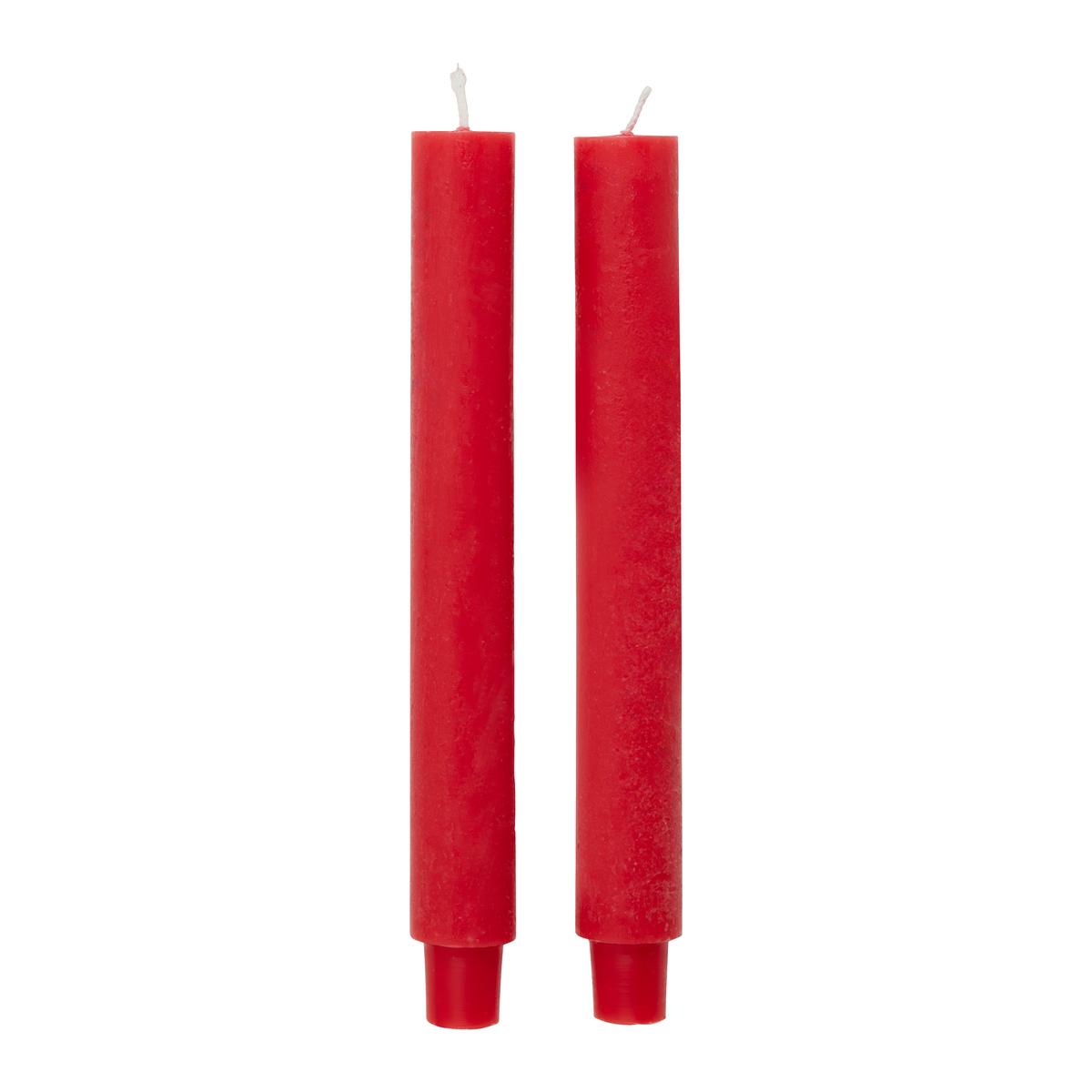 SADA DLOUHÝCH SVÍČEK MICHELLE - červená, Konvenční, přírodní materiály (3/25cm) - Modern Living