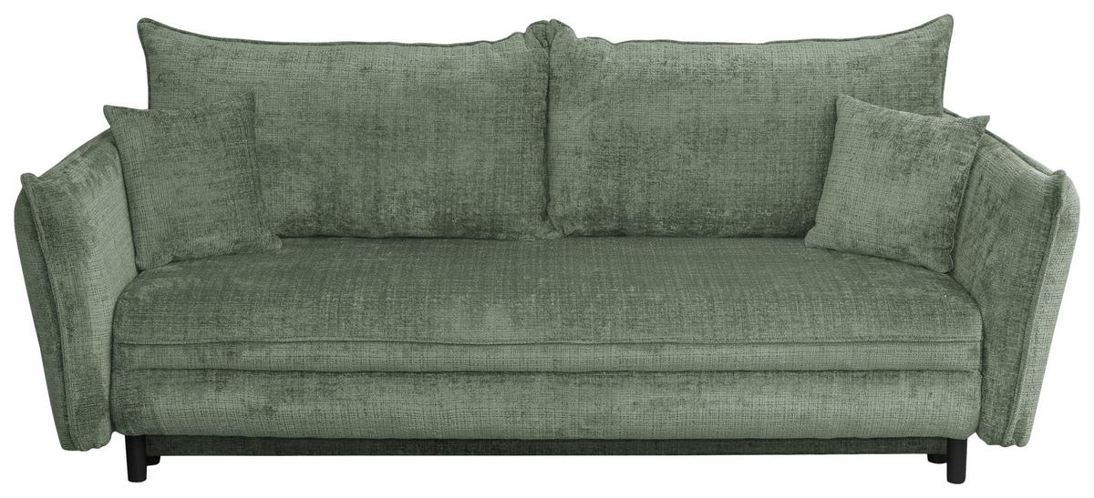 Schlafsofa Kairo Grün, Lf: Ca. 190x150cm - Schwarz/Grün, ROMANTIK / LANDHAUS, Holz/Kunststoff (230/90/115cm) - James Wood