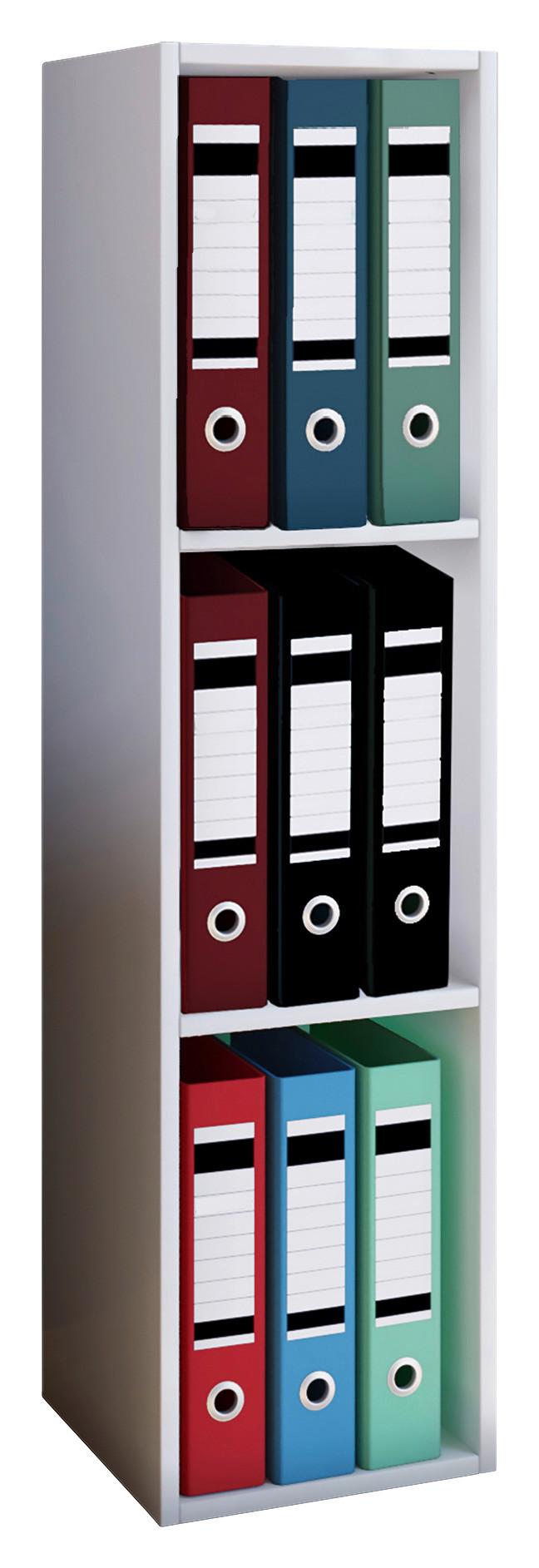 Regál na šanóny Offas biely - biela, Design, kompozitné drevo (34/107/30cm) - MID.YOU