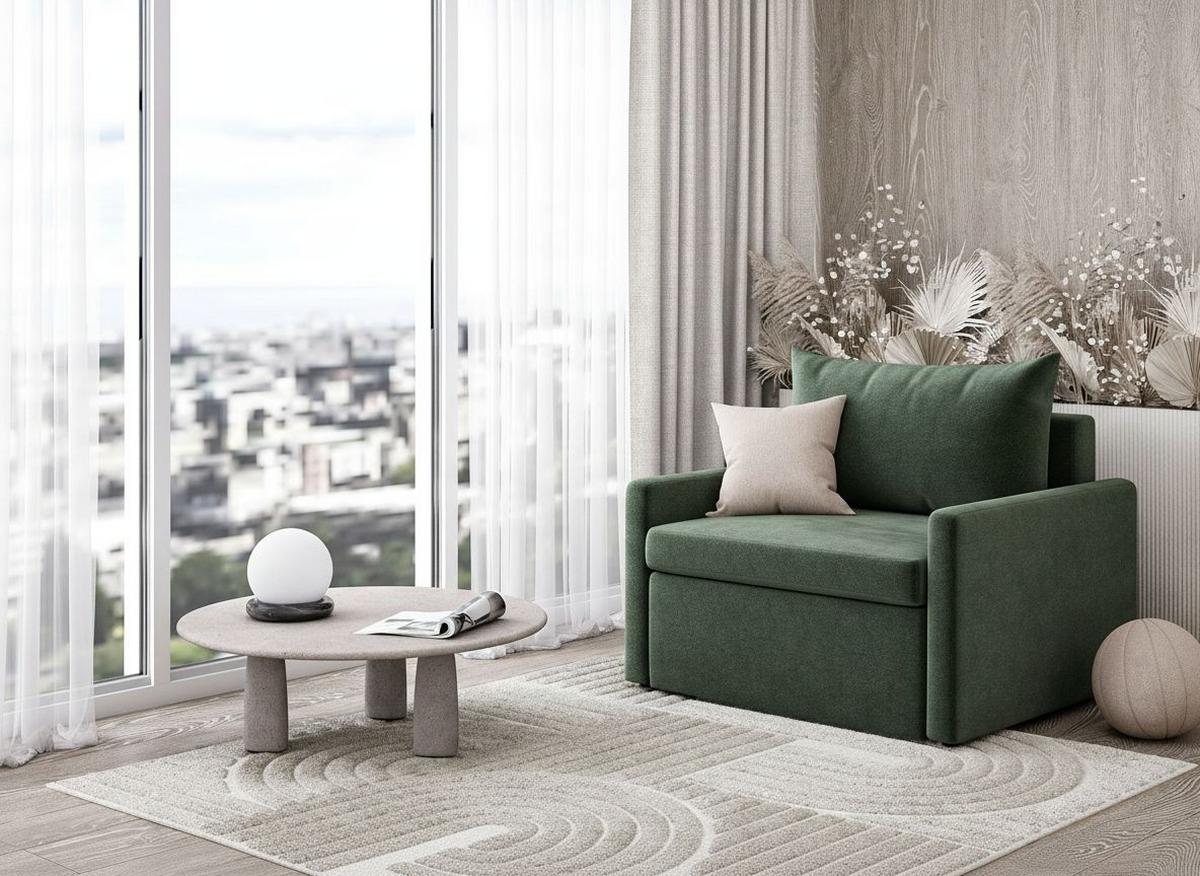 Schlafsessel Cologne Dunkelgrün B: 92cm - Dunkelgrün/Schwarz, Design, Textil (92/89/103cm) - MID.YOU