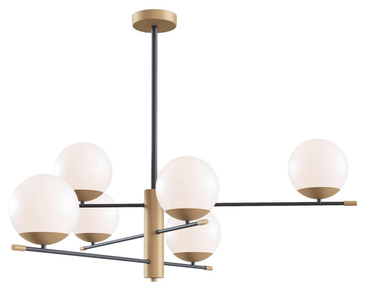 Pendelleuchte Nostalgia - Goldfarben/Schwarz, Trend, Glas/Metall (100/47,5/100cm) - MAYTONI