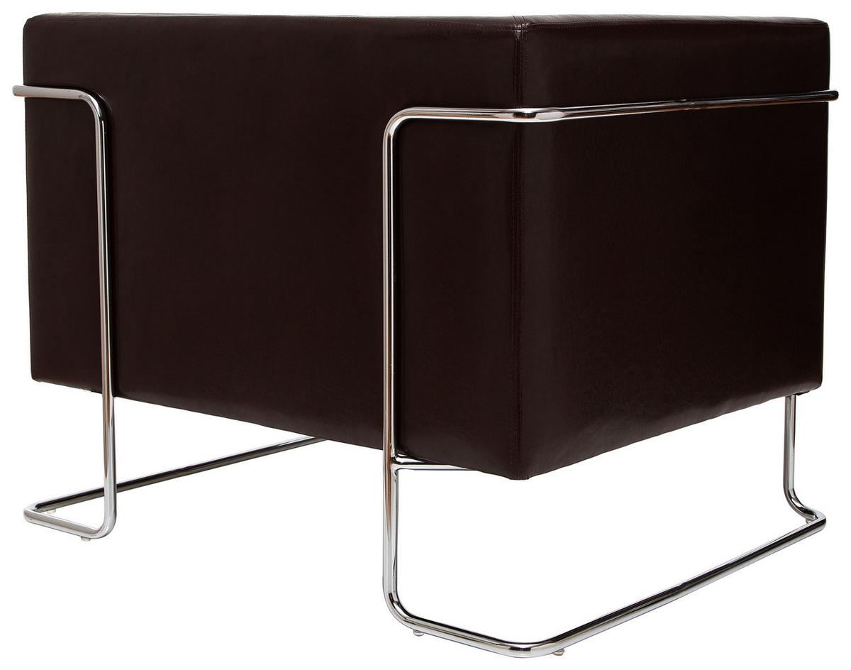 Designsessel Curacao Dunkelbraun - Chromfarben/Dunkelbraun, MODERN, Textil (88/74/74cm) - MID.YOU