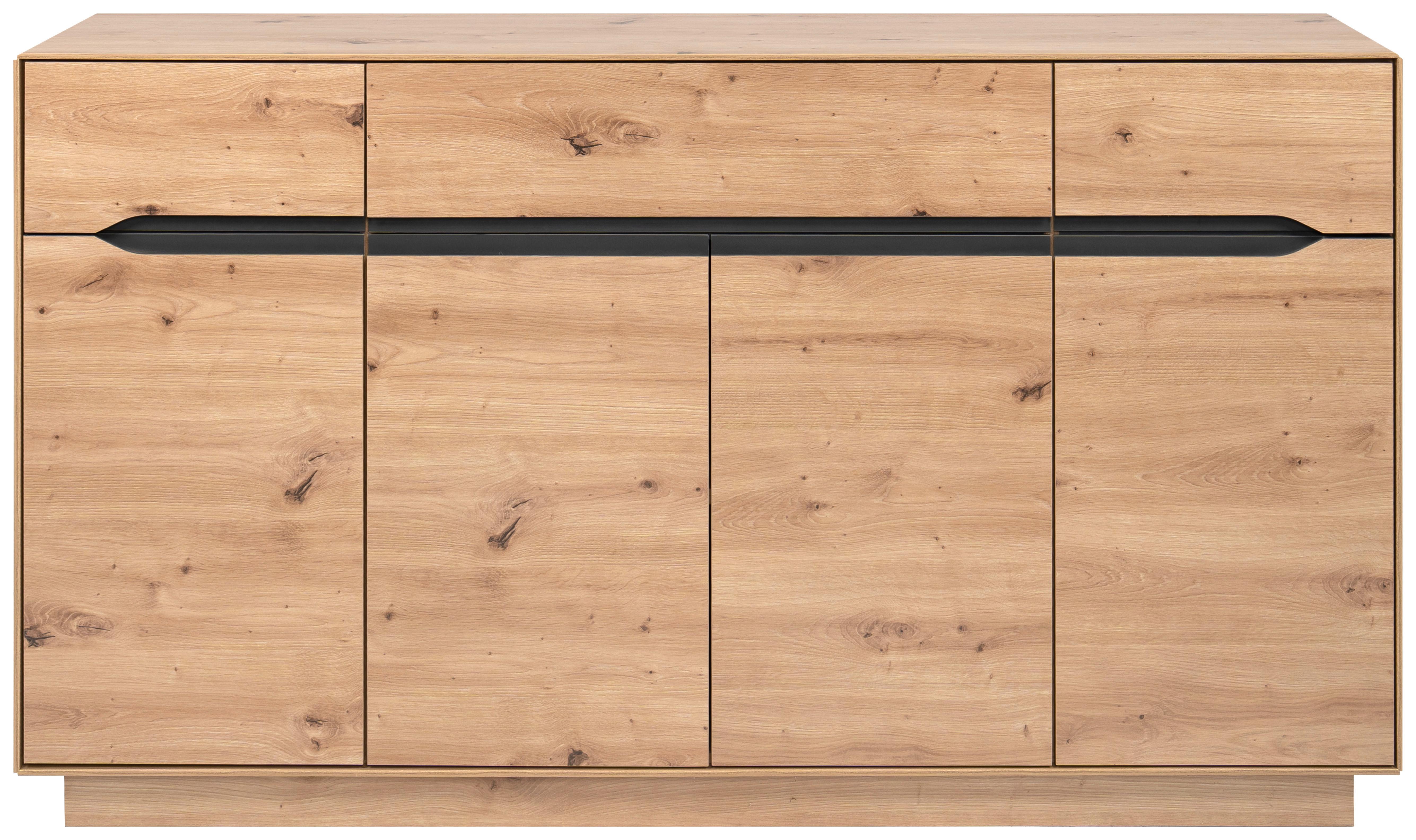 Sideboard Meran Anthrazit/Eiche B: 160 cm - Anthrazit/Eiche Artisan, Trend, Holzwerkstoff (160/90/37,5cm)