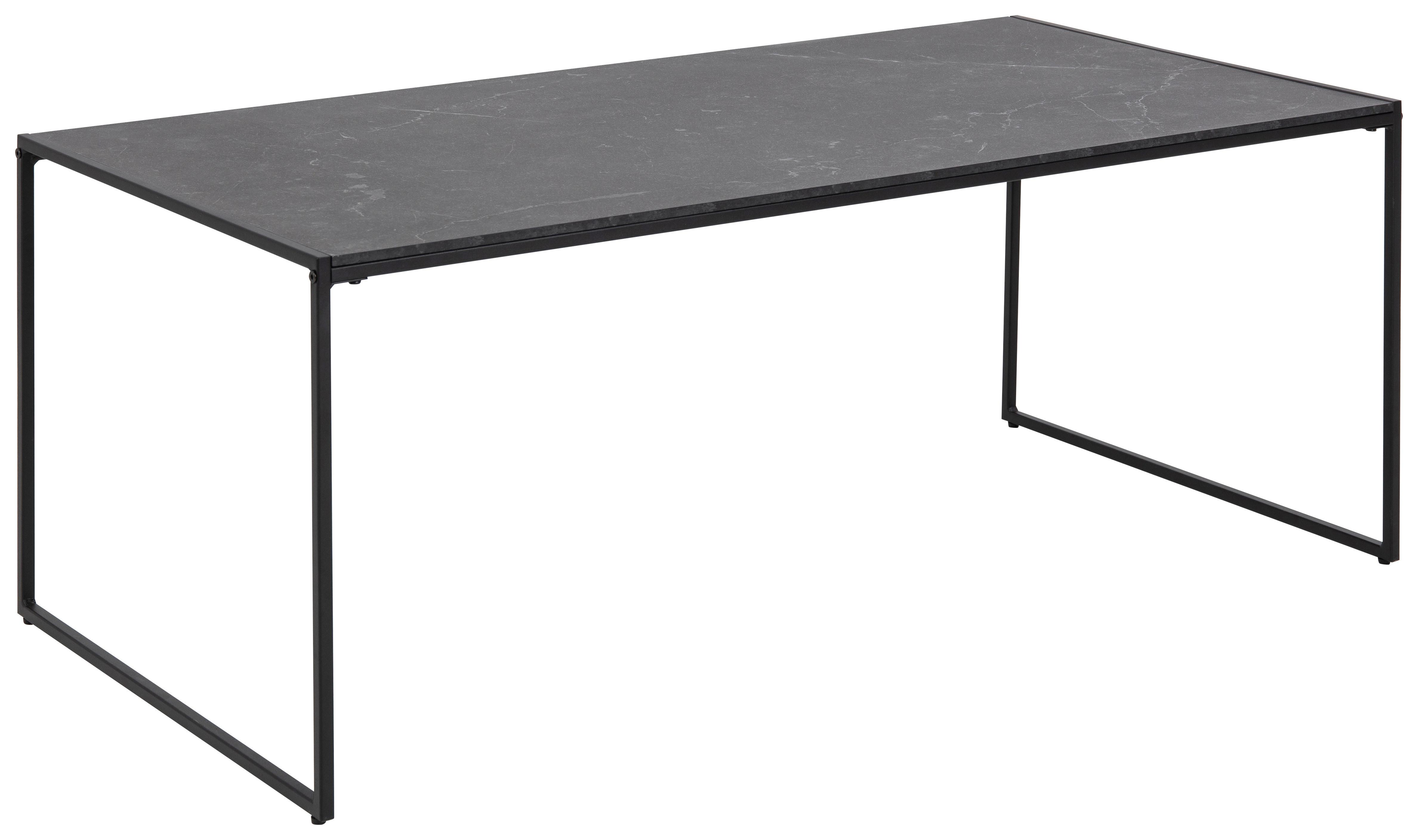Couchtisch Infinity, Schwarz - Schwarz, KONVENTIONELL, Holzwerkstoff/Metall (120/60/48cm) - MID.YOU