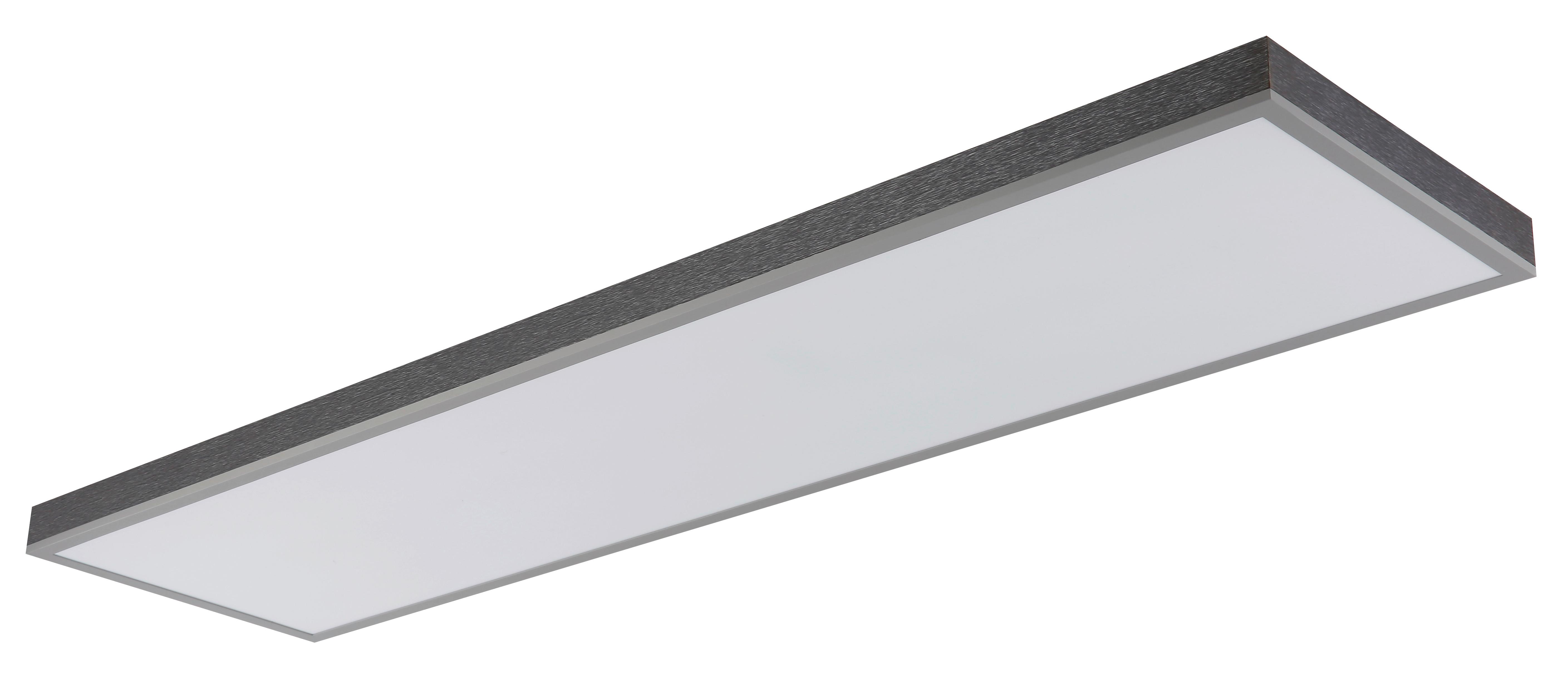 LED-Deckenleuchte Doro L:120cm Silberfarben Weiß Dunkelgrau - Dunkelgrau/Silberfarben, Basics, Kunststoff/Metall (120/30/7,5cm) - Globo