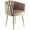 Armlehnstuhl Mucha Beige Gepolstert - Beige/Goldfarben, MODERN, Textil/Metall (59/85/56cm) - Kayoom